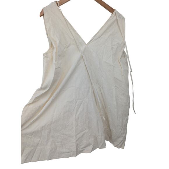 COS White Sleeveless A-Line Dress Cotton Tunic Sz 2 Pockets Minimalist Old Money - Picture 5 of 8